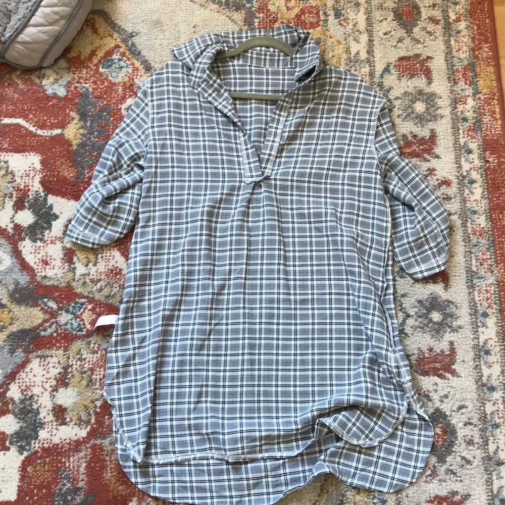 Boutique oversized plaid tunic top